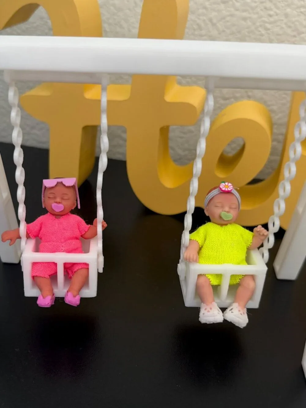 Mini ZURU Baby Dolls Double Swing Set | 3D Printed Playground Accessory